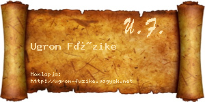 Ugron Füzike névjegykártya